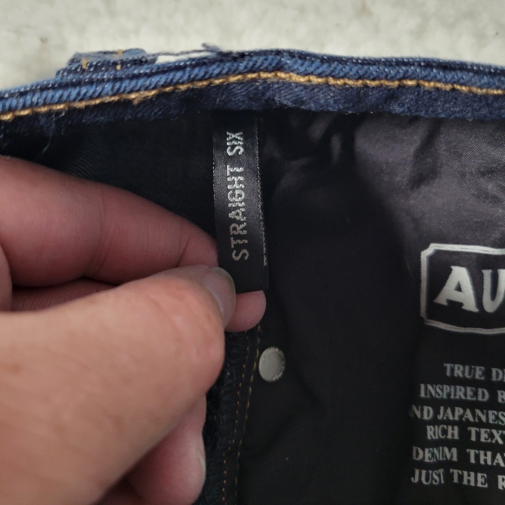 Buffalo David Bitton Jeans Mens 40x30 Dark Indigo Straight Six Mid Rise Denim - Picture 11 of 14